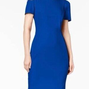 Calvin Klein Textured Cobalt Sheath Dress size 6 Royal Blue